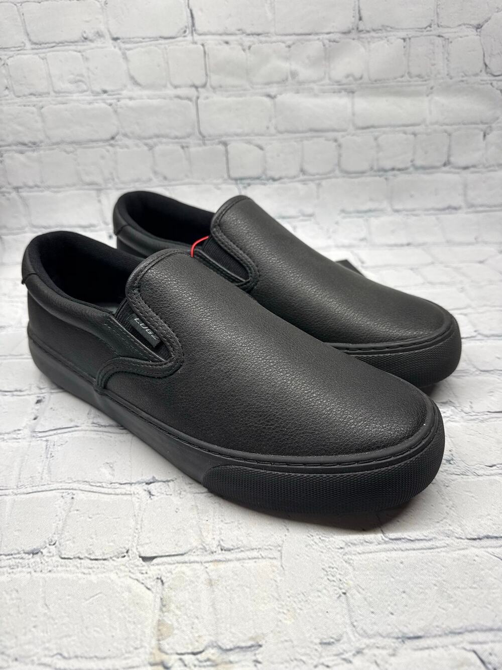Women’s 9.5 Black Lugz Clipper slip-on work shoes
